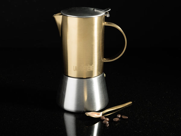 La Cafetiere Edited 4 Cup Stainless Steel Stovetop Brushed Gold image 2
