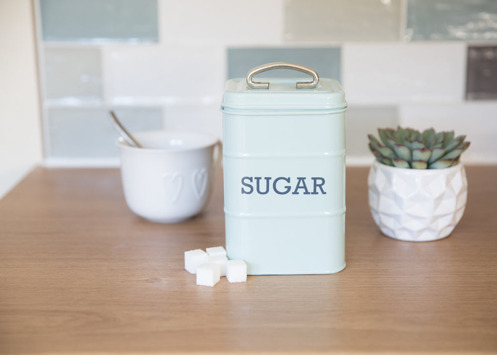Living Nostalgia Vintage Blue Sugar Tin