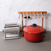 3pc Pasta Making Set with Deluxe Double Cutter Pasta Machine, Pasta Drying Stand and Carbon Steel Pasta Pot, 4L image 2