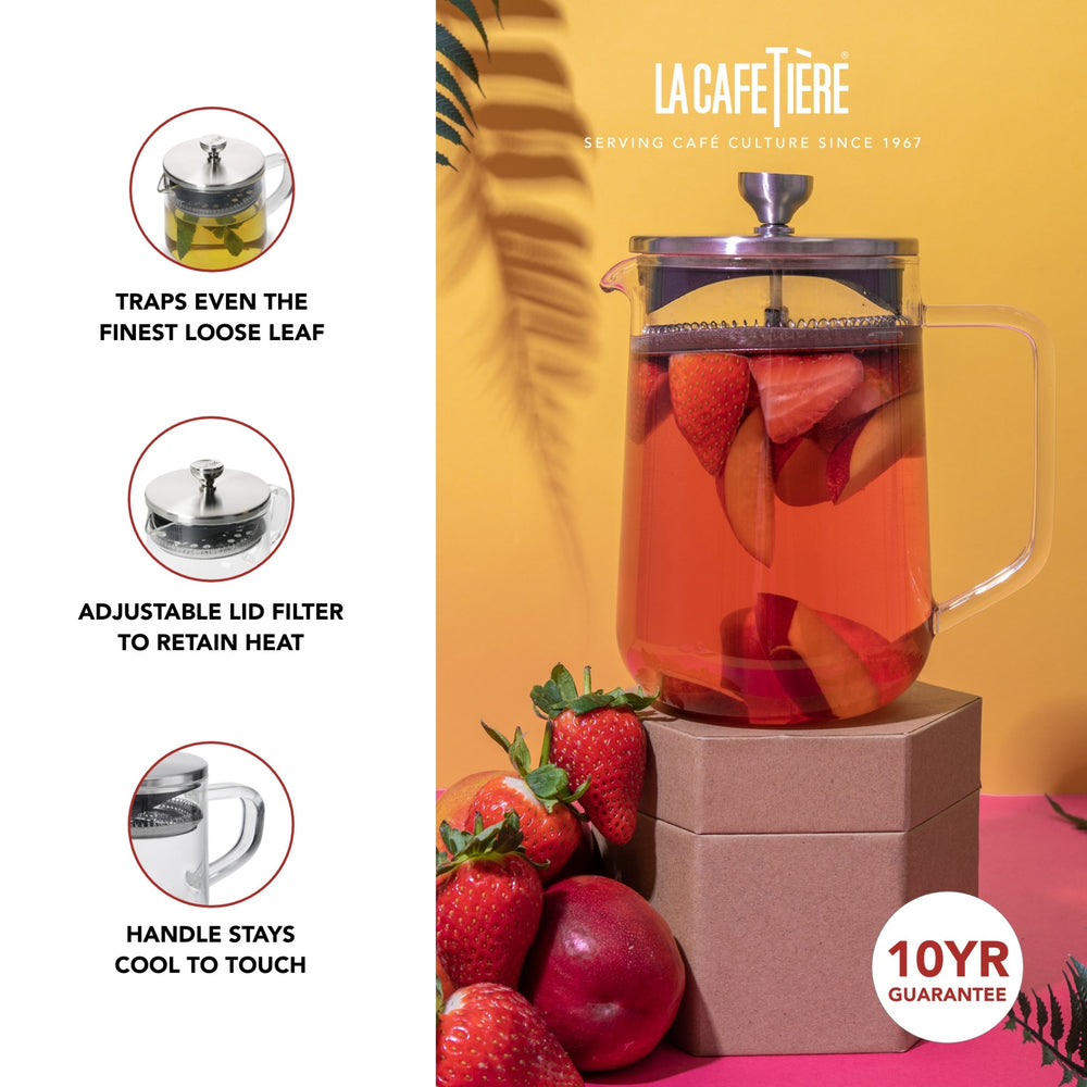 La Cafetière Loose Leaf 4-Cup Glass Teapot, 1L