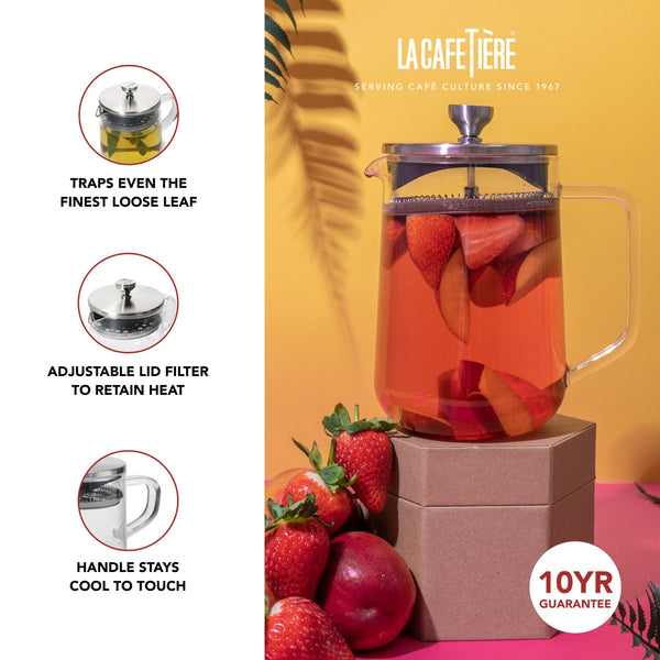 La Cafetière Loose Leaf 4-Cup Glass Teapot, 1L image 7