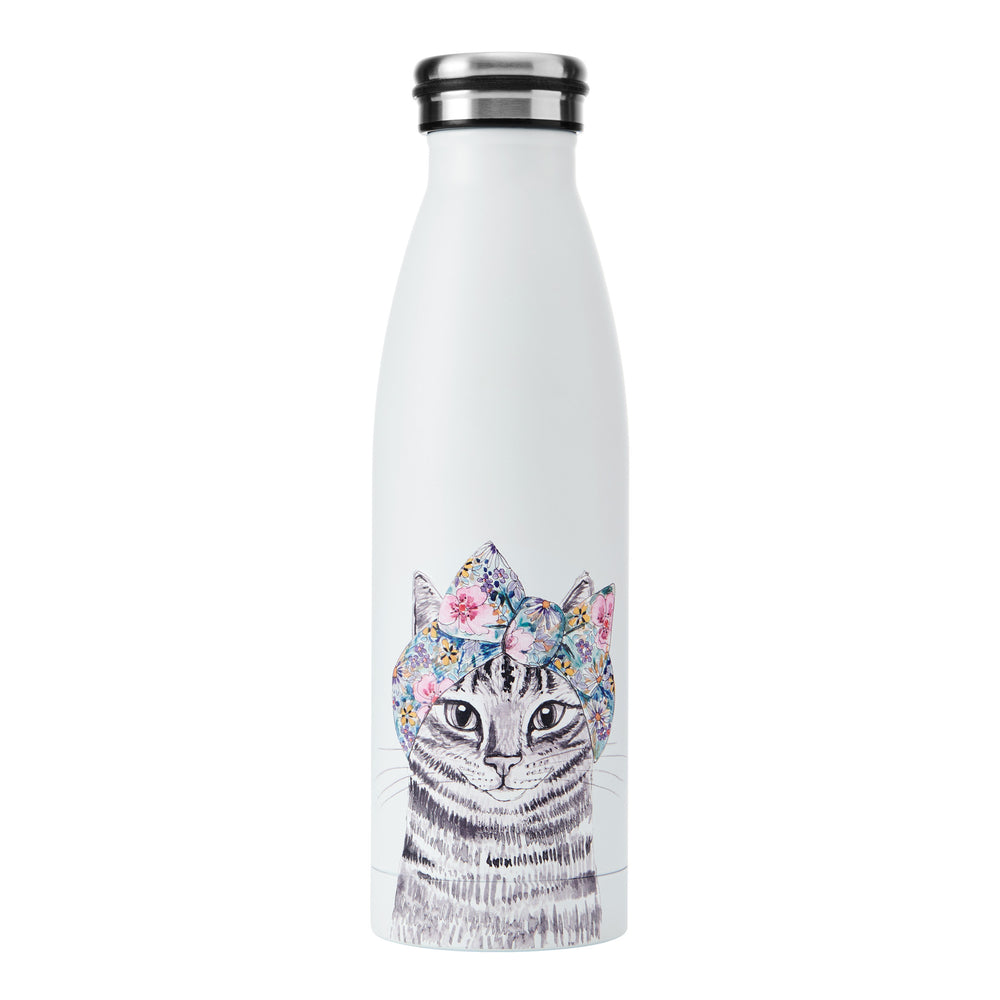Mikasa Tipperleyhill Cat Double-Walled Stainless Steel Water Bottle, 500ml image 1