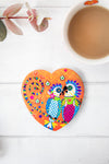 Maxwell & Williams Love Hearts Ceramic 10cm Fan Fan Club Square Coaster image 2