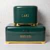 2pc Gift-Tagged Hunter Green Kitchen Storage Set with Textured Cake Tin and Bread Bin - Lovello