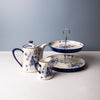 3pc Ceramic Tea Set with 4-Cup Teapot, 2-Tiered Cake Stand and Milk Jug - Blue Rose image 2