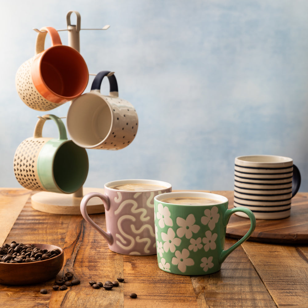 Mikasa Wax Resist Green Glaze Mug, 390ML