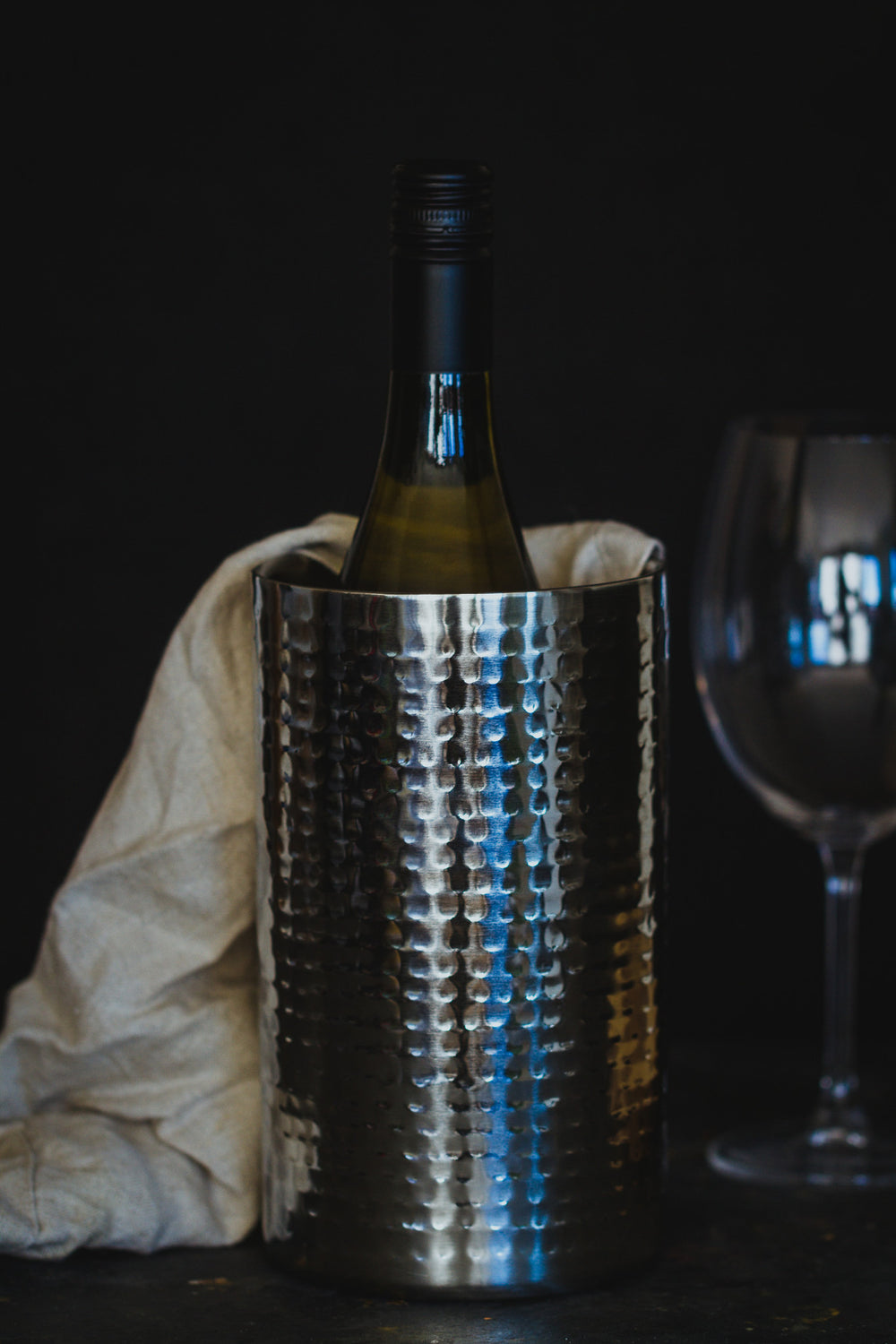 BarCraft Stainless Steel Hammered Wine Cooler