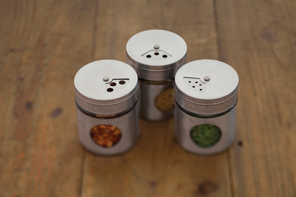 Home Made Set of 6 Stainless Steel Spice Jars