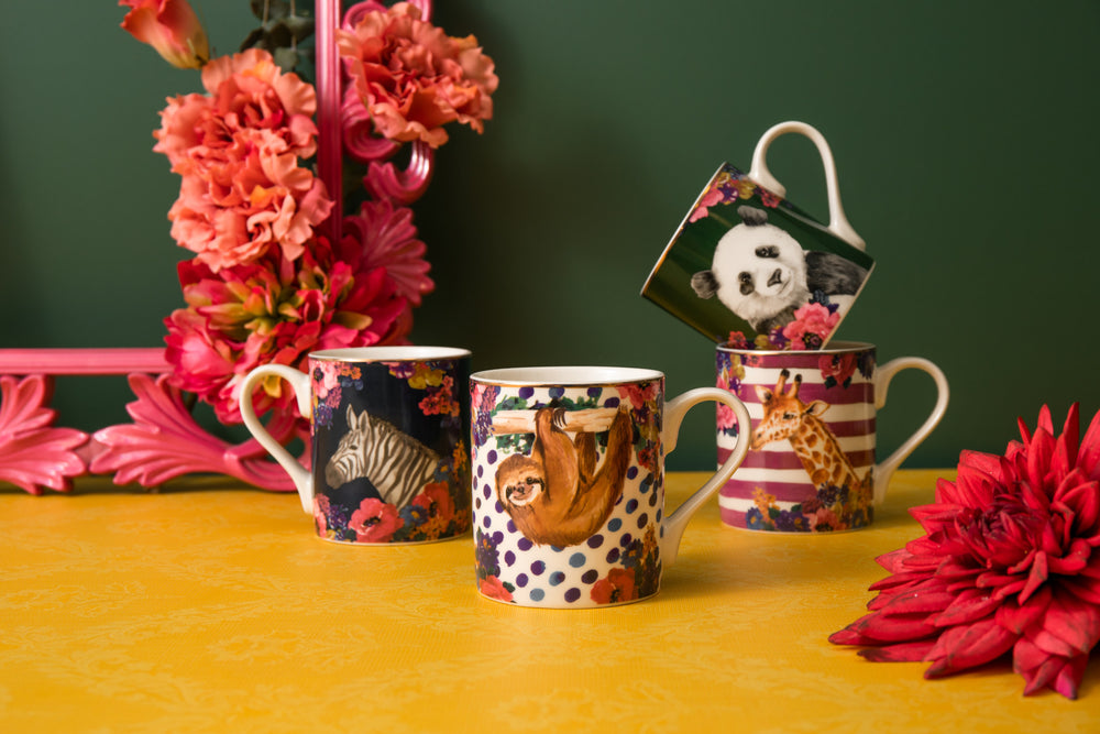 Mikasa Wild at Heart Sloth Print Porcelain Mug, 280ml