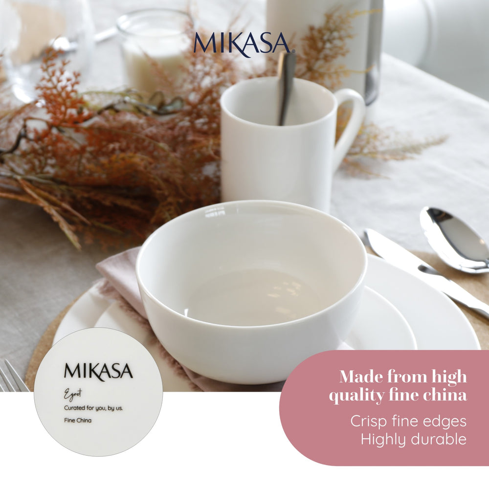 Mikasa Egret China Mugs, Set of 4, 380ml, White