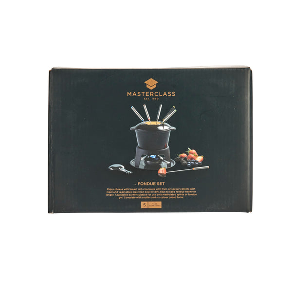 MasterClass Cast Iron Enamelled Black Fondue Set image 4