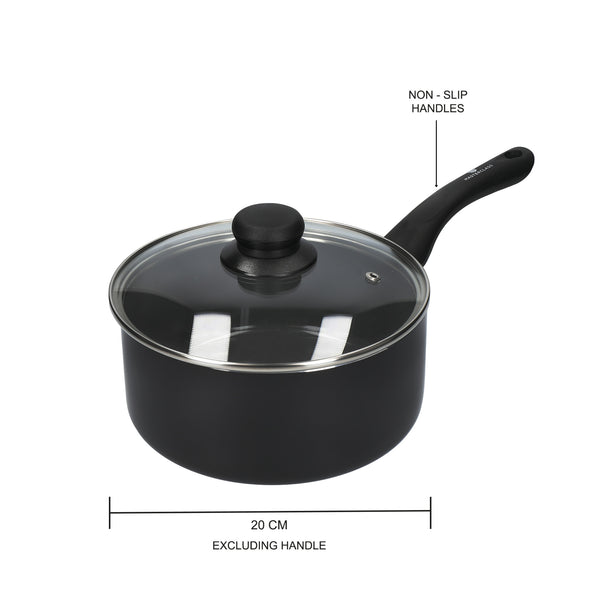 3pc Can-to-Pan Non-Stick Alumninium Saucepan Set,with 16cm, 18cm and 20cm Saucepans with Lids image 3