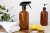 KitchenCraft Living Nostalgia Pump &Spray Bottle Set, Glass, Amber
