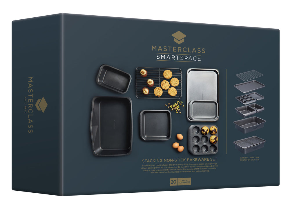 MasterClass Smart Space Seven-Piece Stacking Non-Stick Baking & Roasting Set