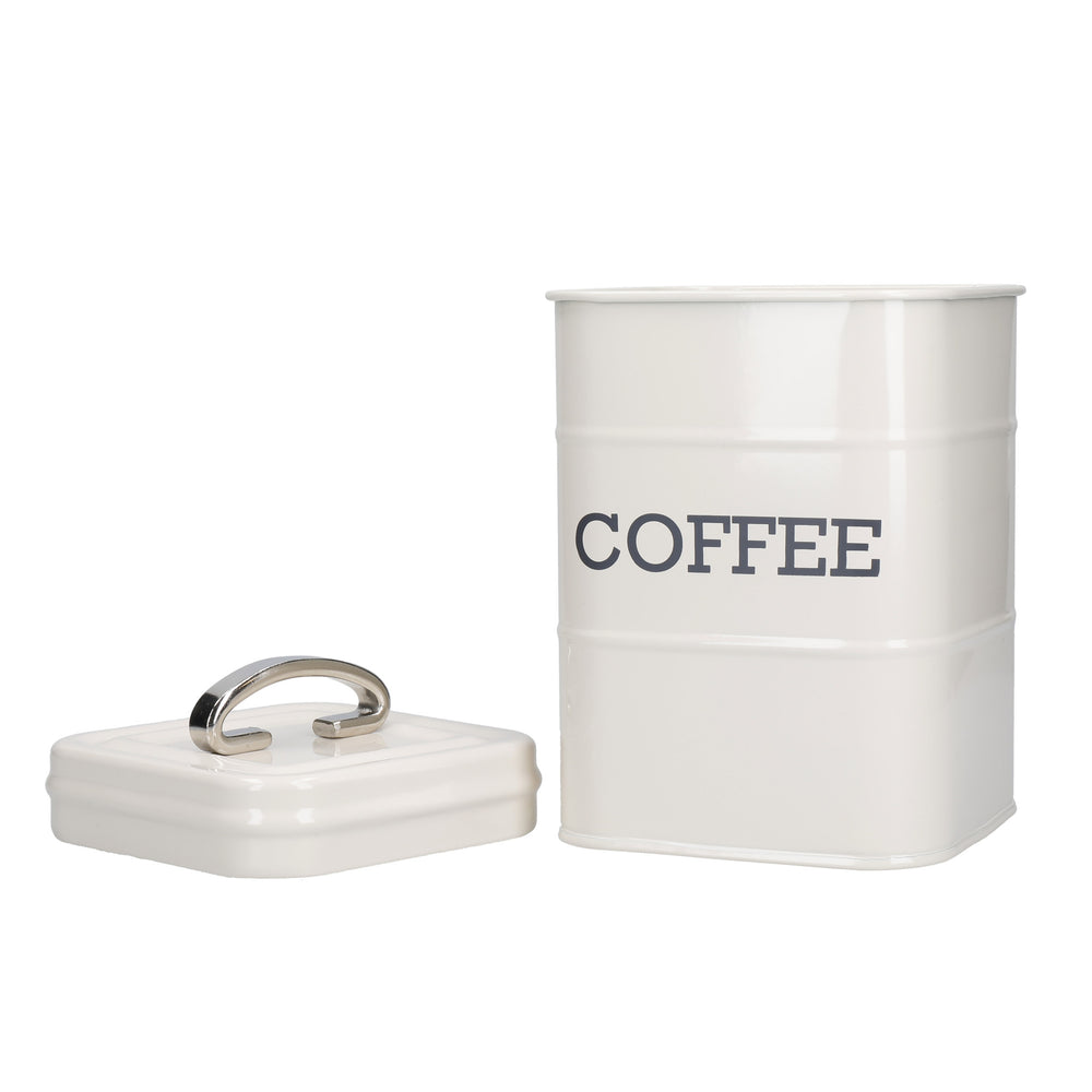 Living Nostalgia Antique Cream Coffee Tin