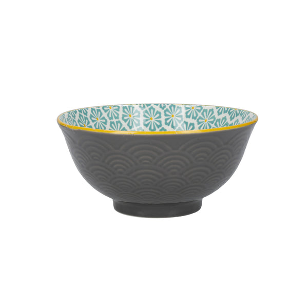 KitchenCraft Patterned Cereal Bowl Set in Gift Box, Ceramic, 'Monochrome' Designs, 15cm, 4 Pieces image 4