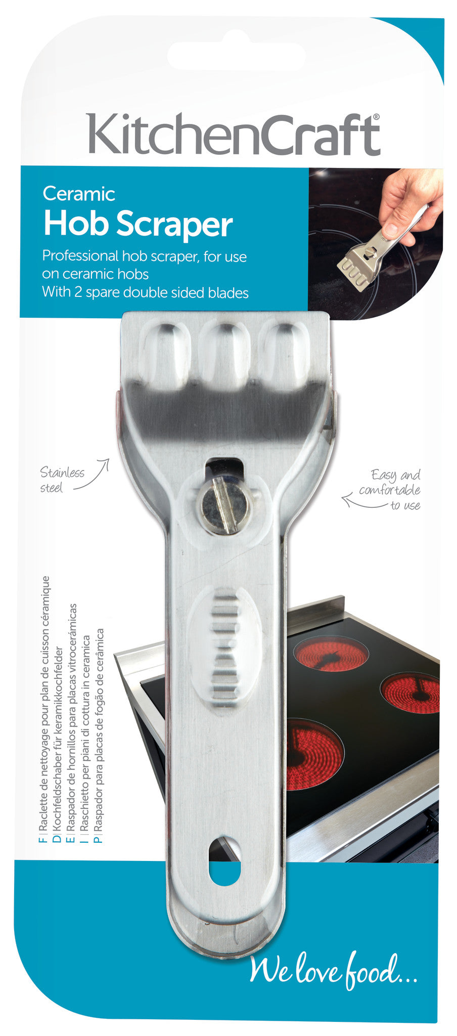 KitchenCraft Stainless Steel Ceramic Hob Scraper