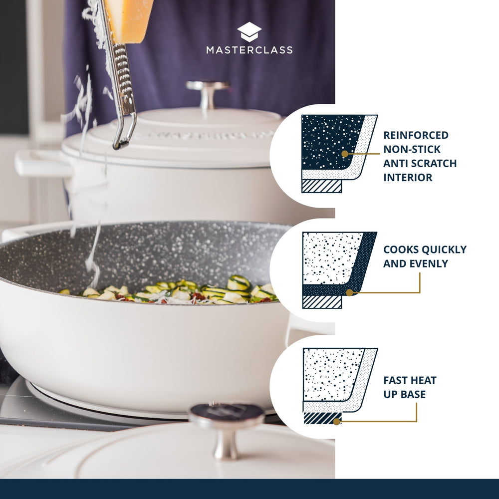 MasterClass Cream Cast Aluminium Shallow Casserole Dish, 4L