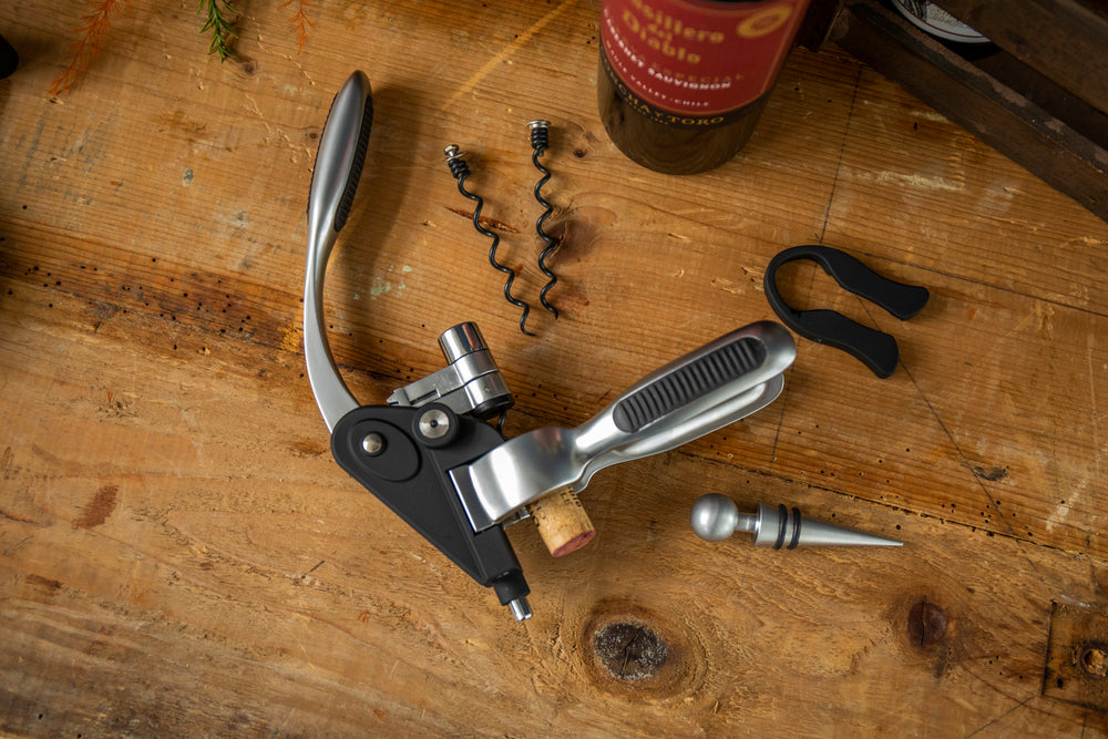 BarCraft Deluxe Lever-Arm Corkscrew Gift Set