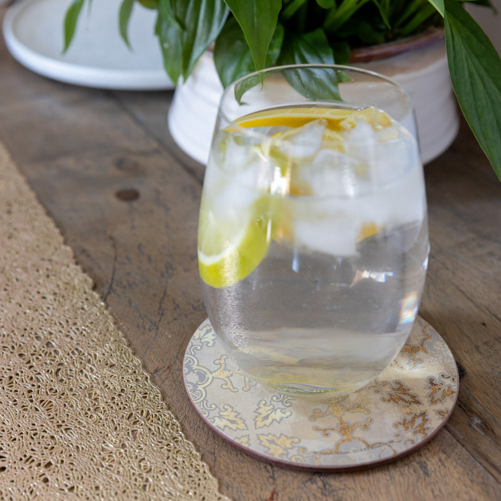 Creative Tops Gold Impressions Pack Of 4 Premium Round Coasters