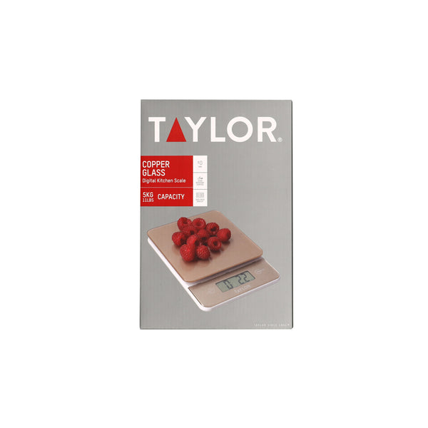Taylor Digital Kitchen Scale, 5kg / 5000ml, Copper Tempered Safety Glass image 3