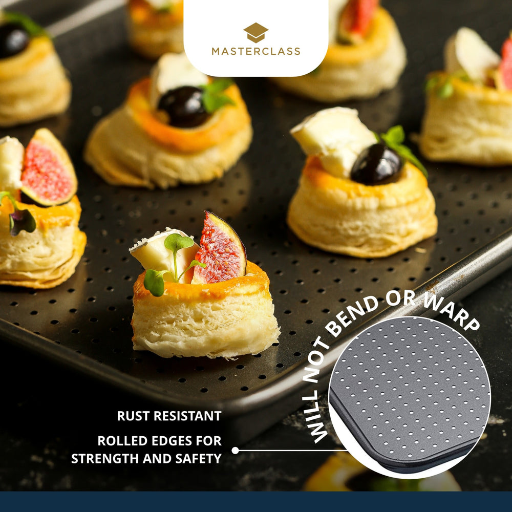 MasterClass Crusty Bake Non-Stick Baking Tray, 24cm x 18cm
