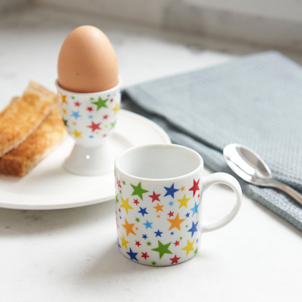 KitchenCraft 80ml Porcelain Multi Stars Espresso Cup