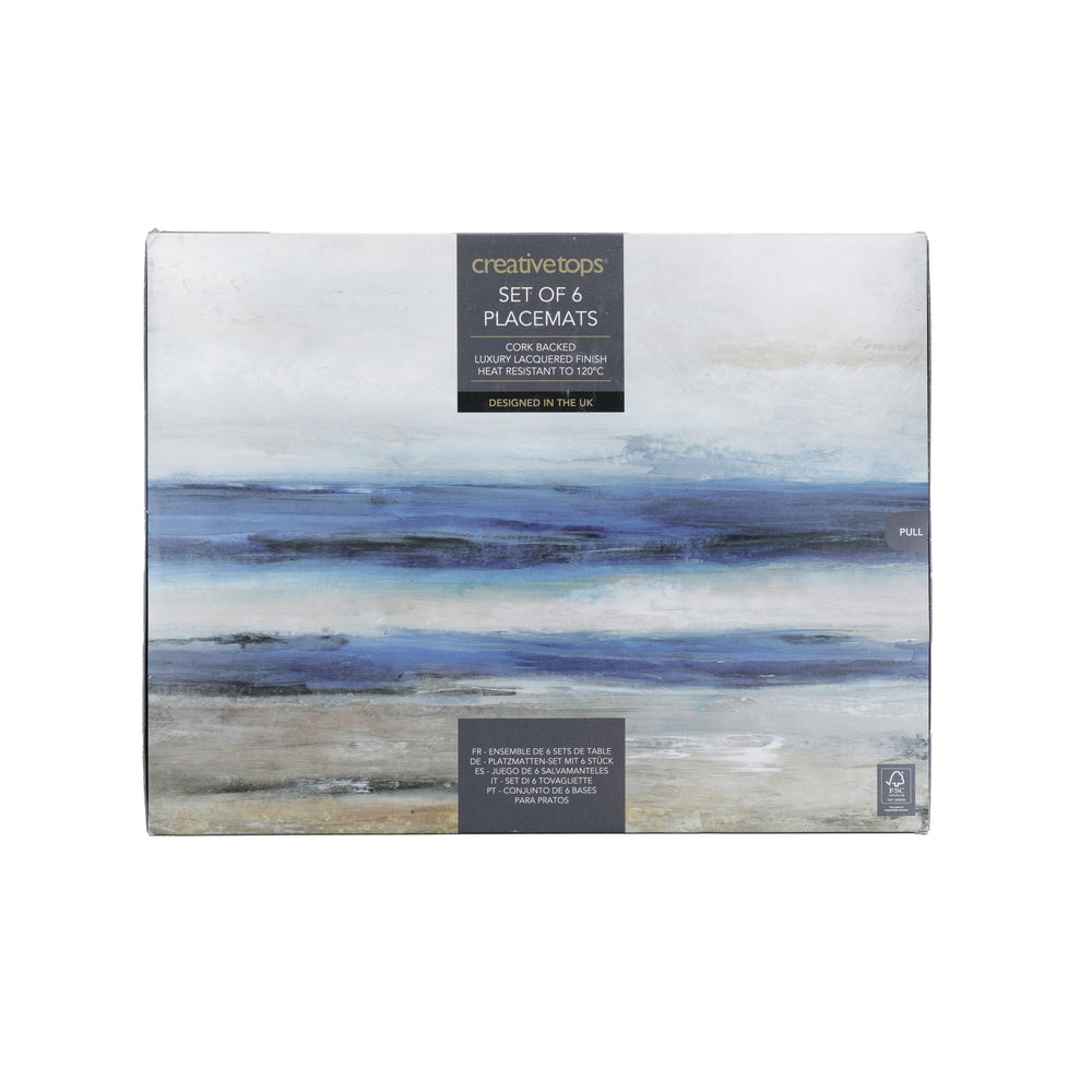 Creative Tops Blue Abstract Pack Of 4 Premium Placemats