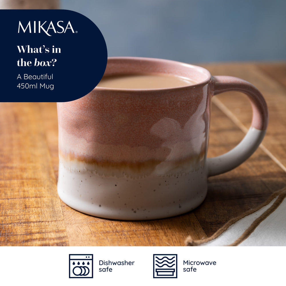Mikasa Pink Reactive Glaze Mug, 450ML