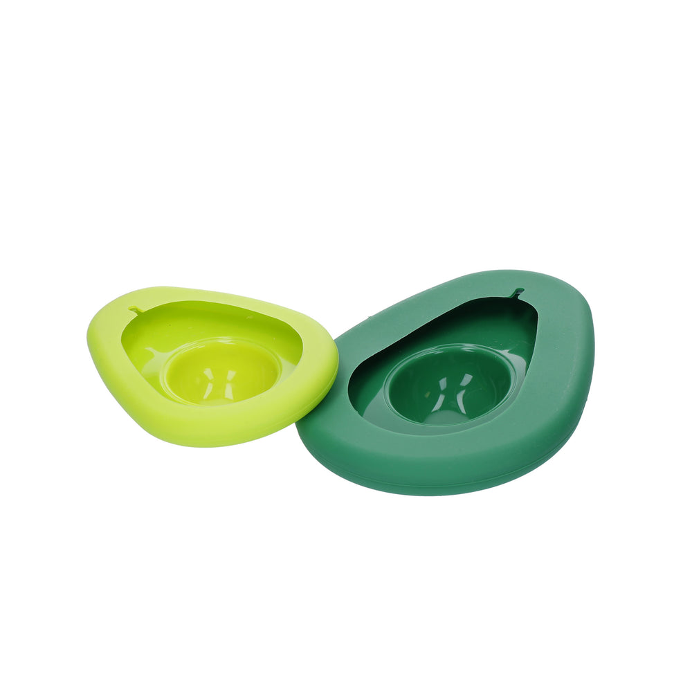 Farberware Fresh Food Huggers - Avocado Food Covers / Can Covers, Silicone - Green (Set of 2)