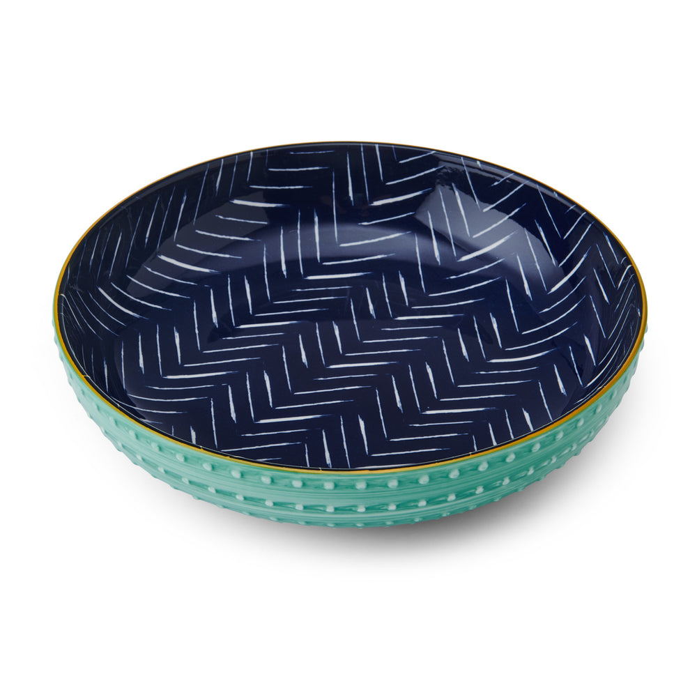 Mikasa Indigo Chevron Stoneware Bowl, 21cm image 1
