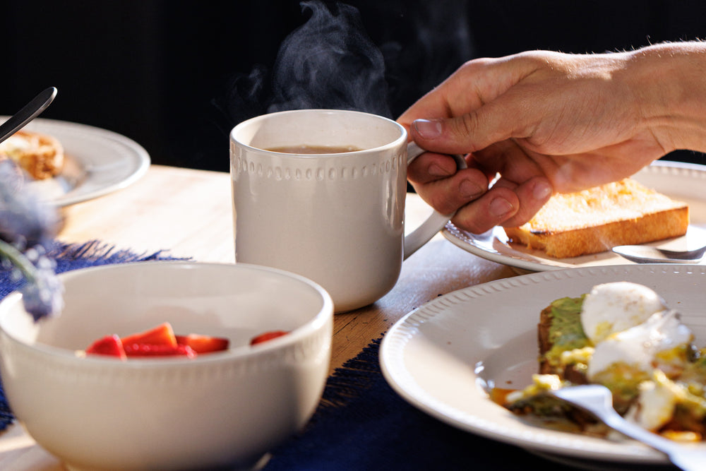 Mikasa Cranborne Stoneware Mugs, Set of 4, 320ml, Cream