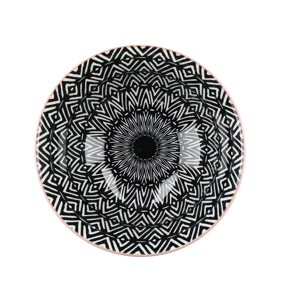 KitchenCraft Patterned Ceramic Cereal Bowls, Set of 4 - 'Designed For Life' Designs