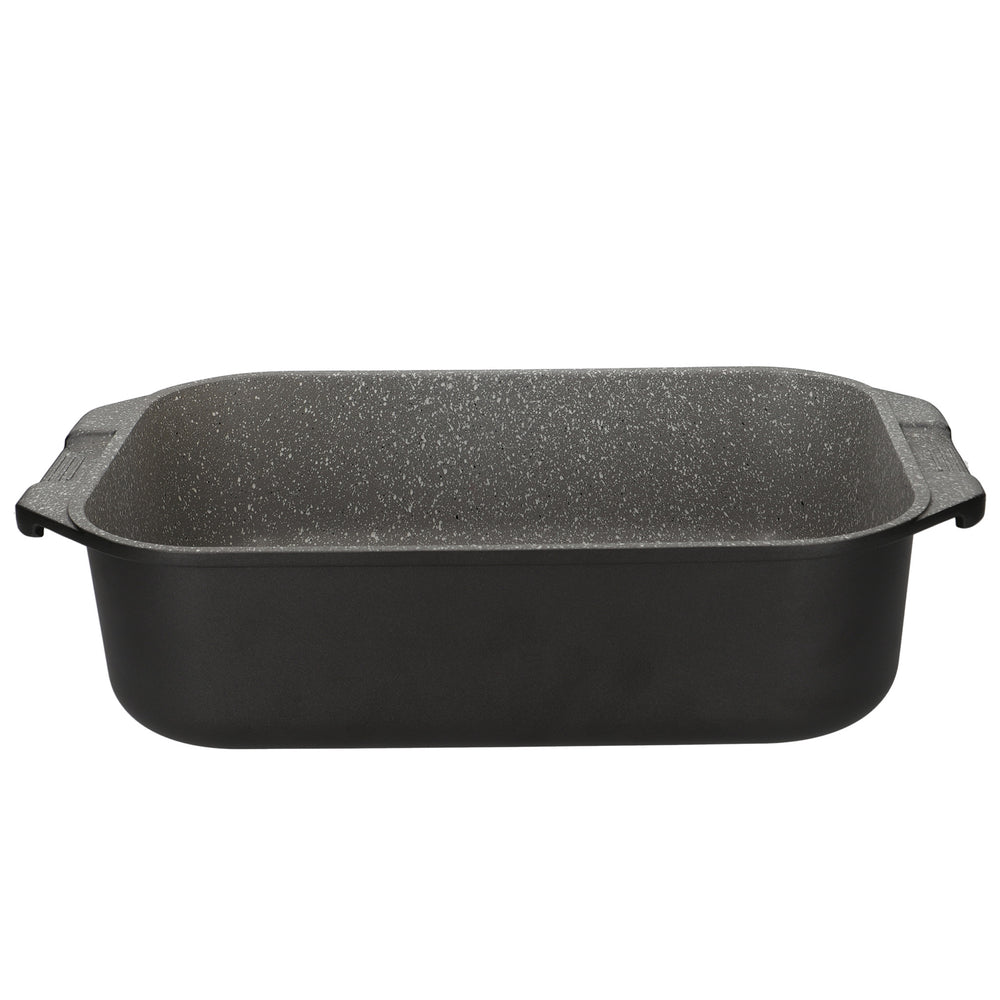 2pc Cookware Set with Black Non-Stick Cast Aluminium Casserole Dish, 4L and Roasting Pan, 34cm
