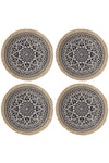 Creative Tops Set of 4 Jute Placemats with Mandala Design, Natural Printed Hessian - Blue image 8