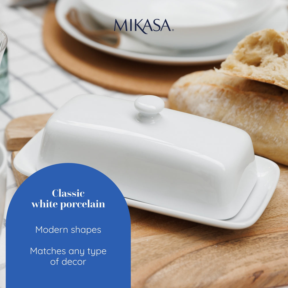 Mikasa Chalk Porcelain Butter Dish, 21cm, White – CookServeEnjoy