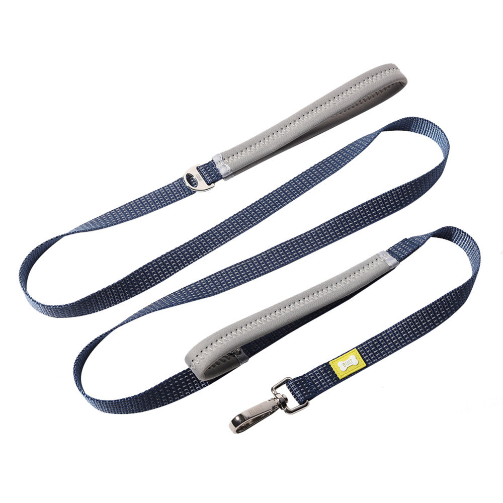 BUILT PET Medium Night Safe Reflective Collar And Lead Set - Blue