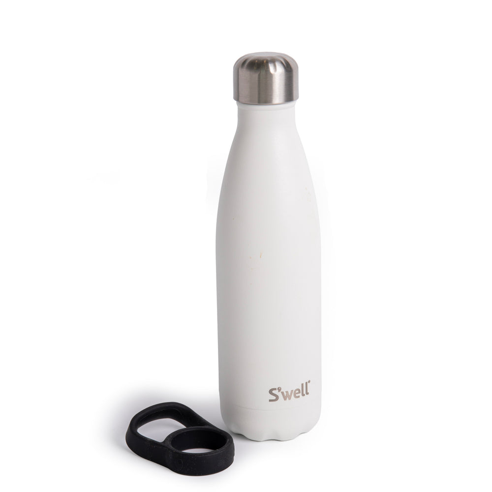 S'well 2pc Travel Bottle Set with Stainless Steel Water Bottle, 500ml, Moonstone and Small Black Bumper image 1