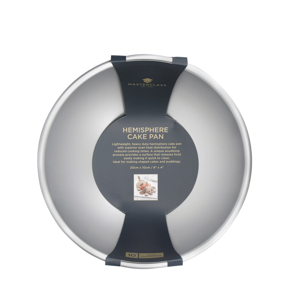 MasterClass Silver Anodised Hemisphere Cake Pan, 20cm