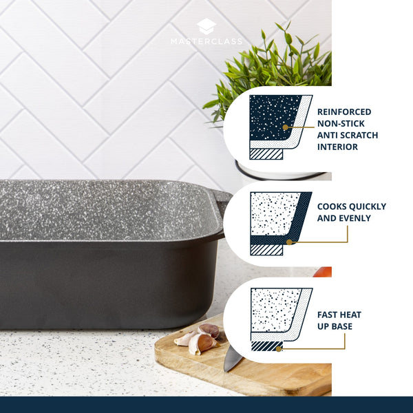 MasterClass Large Roasting Tin with Handles - Black image 9