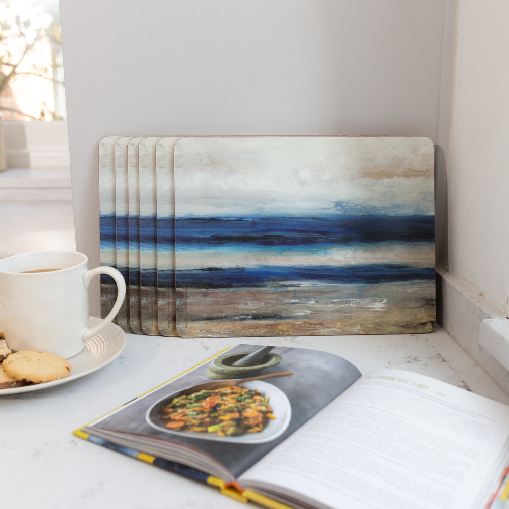 Creative Tops Blue Abstract Pack Of 4 Large Premium Placemats