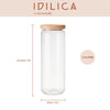 Idilica 3pc Glass Storage Jar Set with Beechwood Lid
