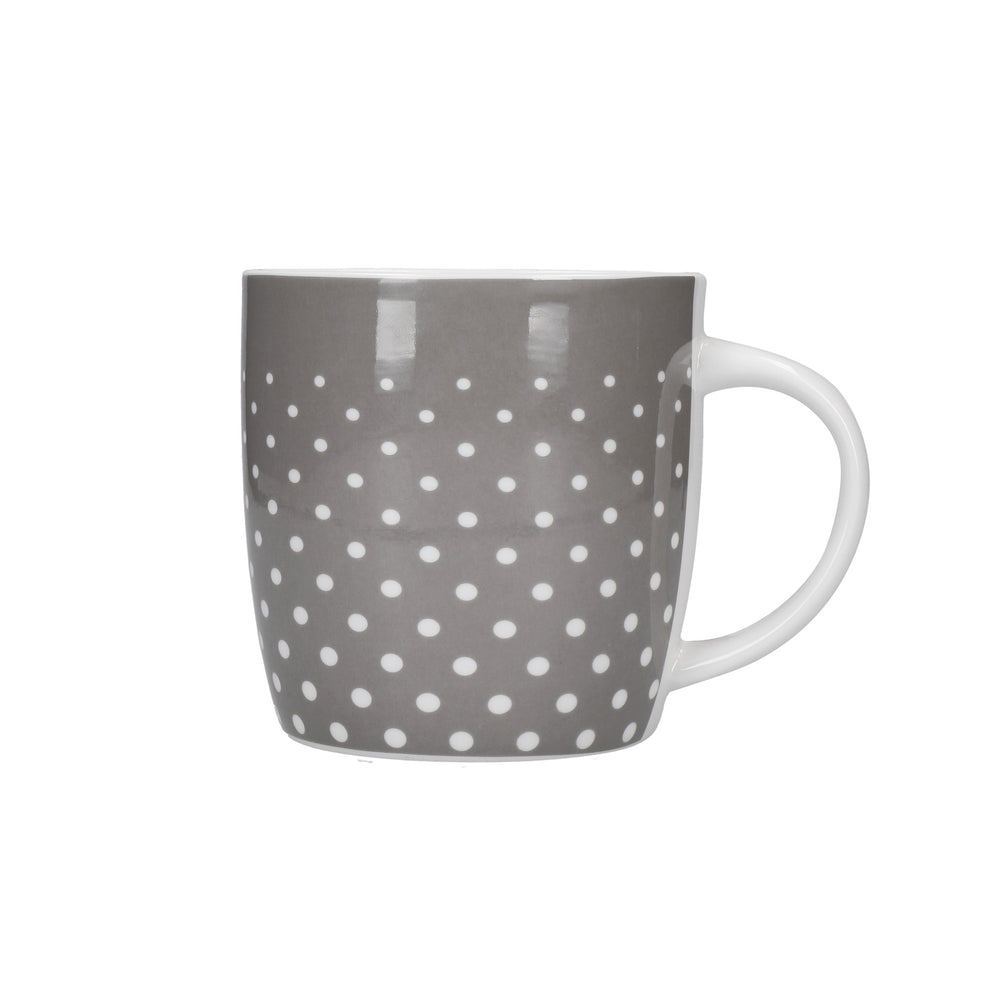 KitchenCraft Grey Floral / Polka Dot Mugs - Set of 4