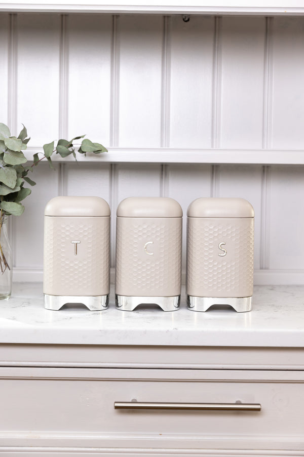 KitchenCraft Lovello Textured Latte Cream Tea / Coffee / Sugar Canisters image 6