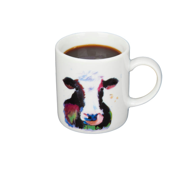 Set of 6 KitchenCraft 80ml Porcelain Watercolour Cow Espresso Cups image 2