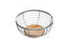 2pc Kitchenware Set with Mango Wood Footed Cake Stand and Kitchen Wire Fruit Basket