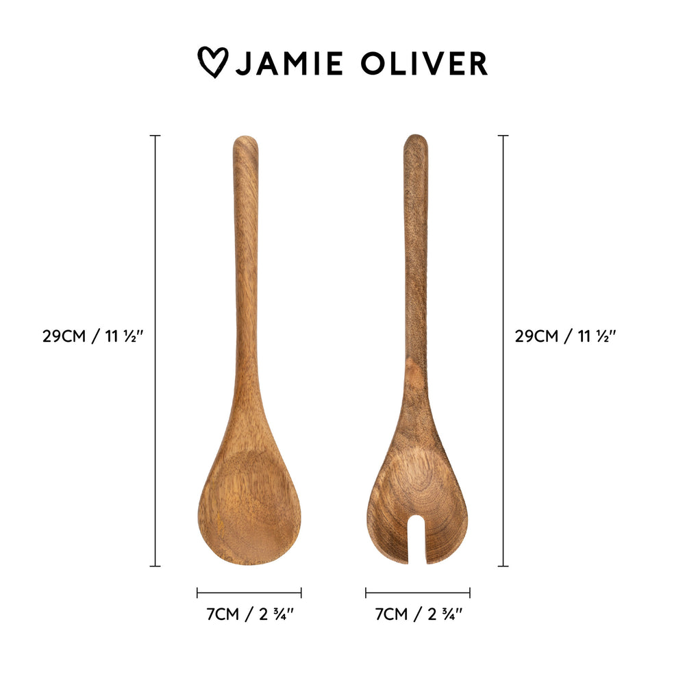 Jamie Oliver Big Love Serving Spoon Set, Mango Wood, Set of 2