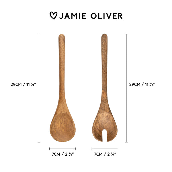 Jamie Oliver Big Love Serving Spoon Set, Mango Wood, Set of 2 image 4