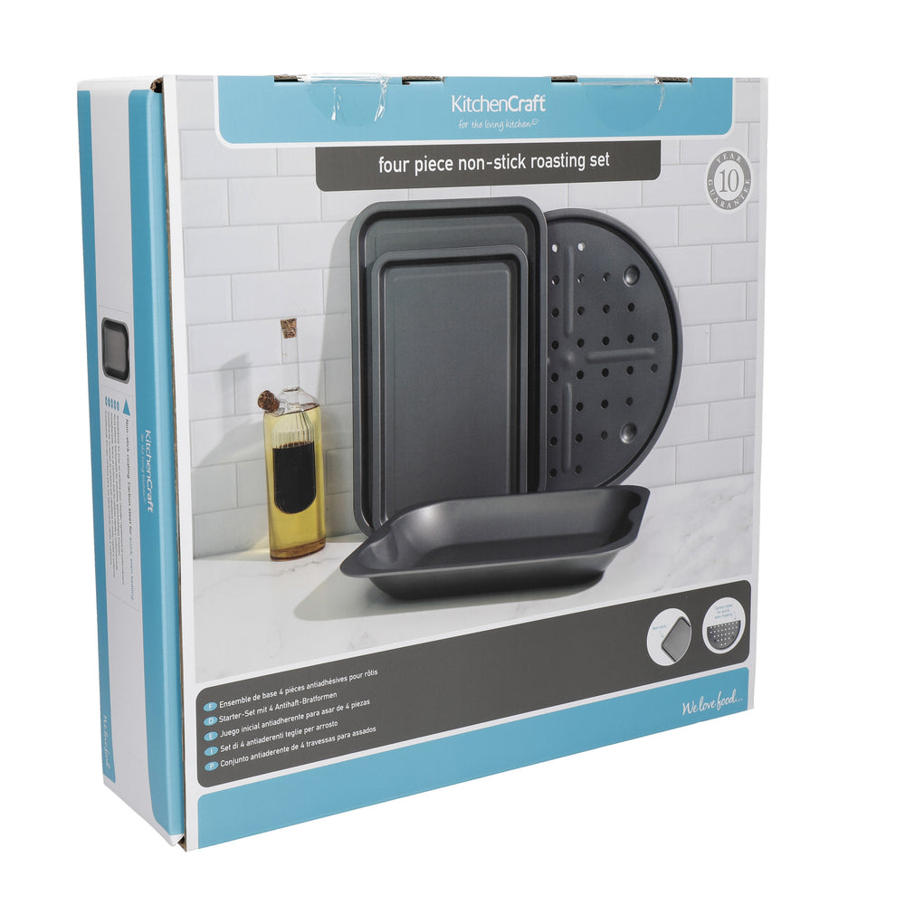 KitchenCraft 4-Piece Non-Stick Pizza and Roasting Tin Set