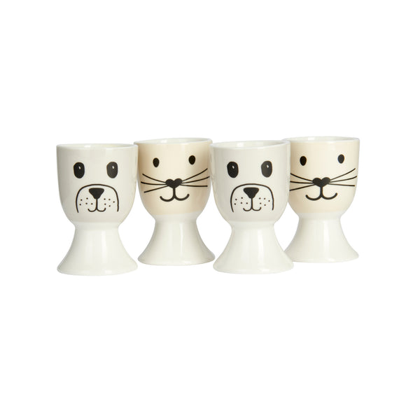 KitchenCraft Cat and Dog Egg Cup Set - Porcelain, 4 Pieces image 9